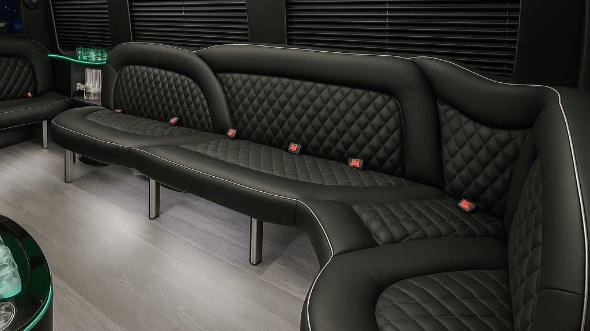 Interior of Pleasanton Party Bus Company's 18 Passenger Party Bus in Pleasanton