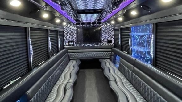 Interior of Santa Clara Party Bus Company's 20 Passenger Party Bus in Santa Clara