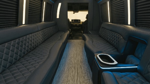 Interior of Milpitas Party Bus Company's 25 Passenger Party Bus in Milpitas