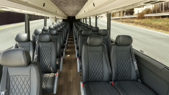 Interior of San Jose Party Bus Company's 30 Passenger Minibus in San Jose