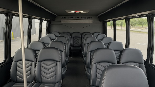 Interior of San Jose Party Bus Company's 35 Passenger Minibus in San Jose
