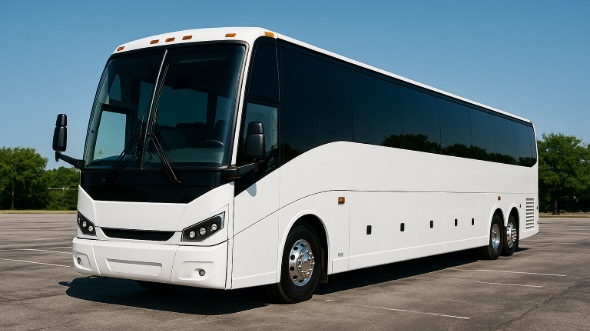 Exterior of San Jose Party Bus Company's 45 Passenger Charter Bus in San Jose