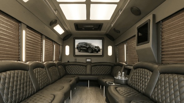 Interior of Santa Clara Party Bus Company's 50 Passenger Party Bus in Santa Clara