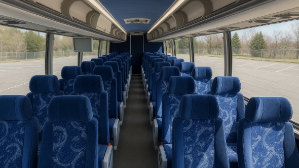 Interior of San Jose Party Bus Company's 55 Passenger Charter Bus in San Jose