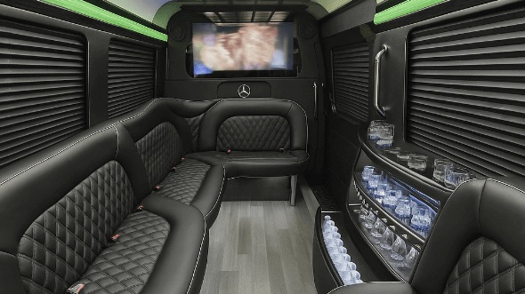 San Jose 14 passenger sprinter limousine interior